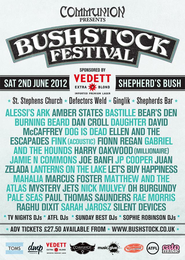 Bushstock Festival 2012 Final Lineup Poster